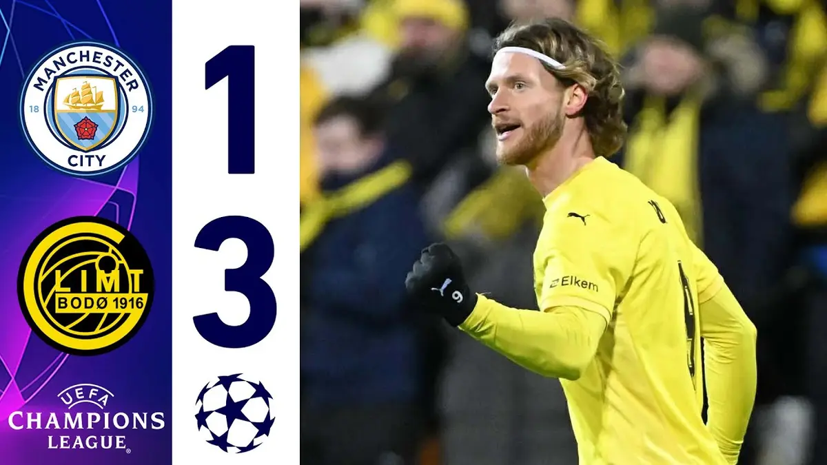 Bodo Glimt – Manchester City résumé vidéo du match. City chute lourdement à Bodø (3-1)