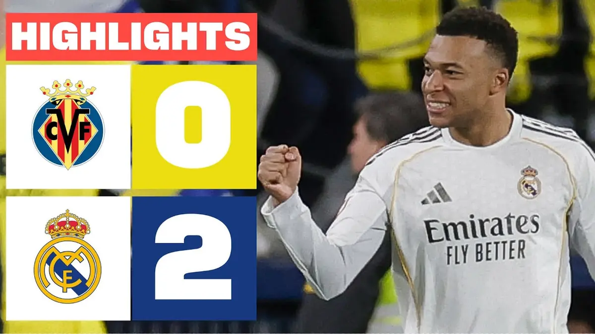 Villarreal - Real Madrid résumé vidéo du match. Victoire du Real (0 - 2) avec un doublé de Mbappé.