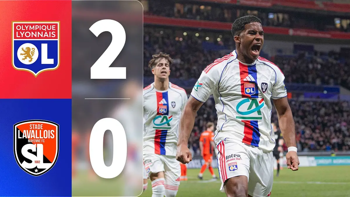 Lyon - Laval résumé vidéo du match. Qualification de l'OL en Coupe de France.