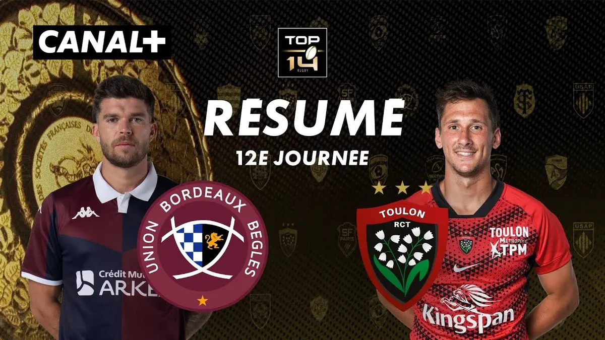 Bordeaux Bègles - Toulon résumé vidéo du match. Victoire de l'UBB (46 - 7)