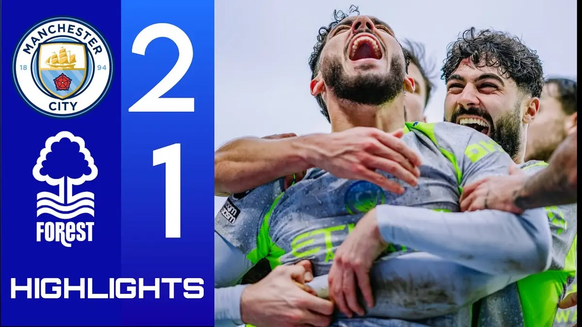 Nottingham Forest - Manchester City résumé vidéo du match. Victoire de City (1 - 2), avec un Cherki décisif.